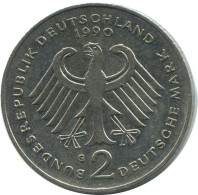 2 DM 1990 G F.J.STRAUS WEST & UNIFIED GERMANY Coin #AG225.3.U.A - 2 Mark
