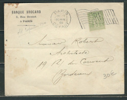 FRANCE 1900 N° 102 Obl. Drapeau S/Lettre Pour Bordeaux - 1898-1900 Sage (Tipo III)