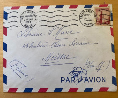 Enveloppe Maroc Affranchie Pour La France Oblitération Casablanca Principal 1956 - Marruecos (1956-...)