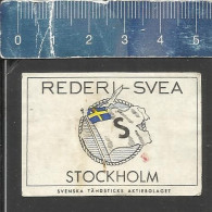 FLAG REDERI SVEA STOCKHOLM ( SHIPPING LINES ) - OLD MATCHBOX LABEL MADE IN SWEDEN - Matchbox Labels