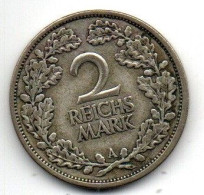 Deutsches Reich - 2 Reichsmark - 1925 A - Gebraucht Used - 2 Reichsmark