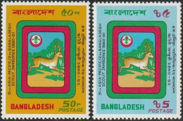 THEMATIC SCOUTING:  5th ASIA-PACIFIC AND 2nd BANGLADESH SCOUT JAMBOREE. SPOTTED DEER AND SCOUT EMBLEM   -   BANGLADESH - Ongebruikt