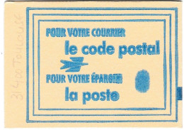 Carnet Code Postal, 31400 Toulouse, Vignettes Bleues, Variété Tache Sur La Couverture - Blocchi & Libretti