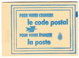 Carnet Code Postal, 31400 Toulouse, Vignettes Bleues, Variété Tache Sur La Couverture - Bmoques & Cuadernillos