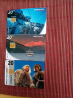 3 Phonecards 20 CHF Used Rare - Suiza