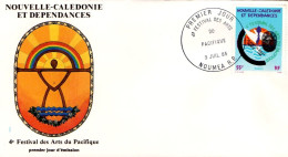 NOUVELLE CALEDONIE FDC 1985 FESTIVAL ARTS DU PACIFIQUE - FDC