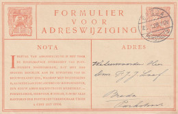 Adreswijziging 28 Jul 1928 Breda Parkstraat 2 (langebalk) - Poststempels/ Marcofilie