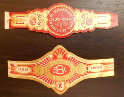 P31 Bague Bagues Cigare Cigares  Sluis Kampen Dusarduyn  2 Pièces - Cigar Bands