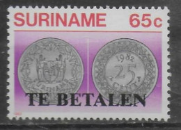 SURINAM  Taxe  N°  59 * *    Tir A L Arc Monnaie - Tiro Con L'Arco