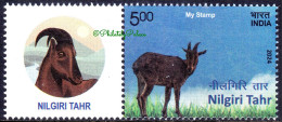 India New *** 2024 Nilgiri Tahr,Forest Goat, Animal, Endangered (IUCN 3.1), Stamp+ Tab MNH (**) Inde Indien - Nuevos