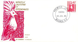 NOUVELLE CALEDONIE FDC 1986 CAGOU 40 F - FDC