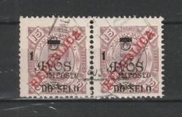 Macau Macao 1921 Carlos Revenue Stamp Pair. Used - Used Stamps