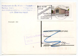 Germany, Berlin 1987 60pf. Berlin 750th Anniversary Postal Card Cut Square On Postcard; Return To Sender - Postcards - Used