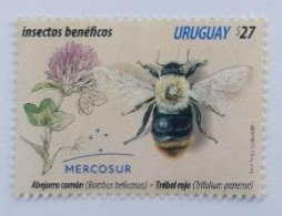 URUGUAY 2021 MERCOSUR Issue. Fauna. Animals. Beneficial Insects. Bees - Fine Stamp MNH - Uruguay