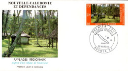 NOUVELLE CALEDONIE FDC 1986 PAYSAGES REGIONAUX - FDC