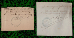 2 Fragments Autographes Avec Signatures D'officier ... à Identifier - Historische Personen