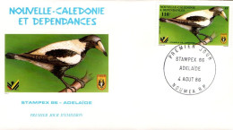 NOUVELLE CALEDONIE FDC 1986 EXPO STAMPEX  ET OISEAU - FDC