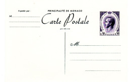 MONACO -- MONTE CARLO -- Monégasque -- Entier Postal -- Prince Rainier III 30 C. Violet Sur Blanc (1971) - Entiers Postaux