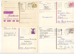 Germany, Berlin 1977-78 & 1988-89 4 Different Used Postal Cards With Slogan Cancels - Postkaarten - Gebruikt