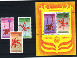 Indonesia 1980, Orchards Serie And S/S Mi. 997-9, Bloc 38  MNH ,Mi 20 € - Indonesia