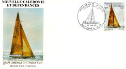 NOUVELLE CALEDONIE FDC 1987 VOILE COUPE DE L'AMERICA - FDC