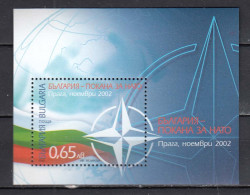 Bulgaria 2002 - Participation Of Bulgaria At The NATO Summit Conference, Prague, Mi-Nr. Block 256, MNH** - Neufs