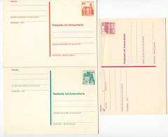 Germany, Berlin 1970's 3 Mint Postal Reply Cards - 20pf., 40pf. & 60pf. Castles - Postcards - Mint