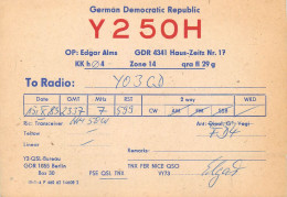 German Democratic Republic Radio Amateur QSL Card Y03CD Y25OH 1983 - Radio Amatoriale