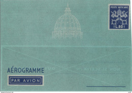 Vaticano - Aerogramma Lire 80 Blu Cobalto Con Indicazione Aerogramme - Ongebruikt