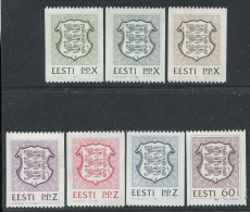 Estonia:Unused Stamps Serie Coat Of Arms, P.P.X, P.P.Z And 60 Cents, 1992-1993, MNH - Briefmarken