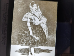 Plaque De Verre Positif - Manet - Lola De Valence  1er Tirage 1863  - Archives Courboin - Diapositivas De Vidrio