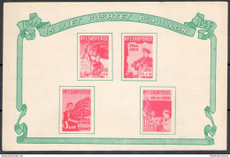 1959 ALBANIA - SHQIPERIA 15° Anniversario Liberazione BF 5 MNH** - Albanie