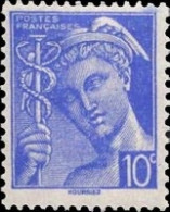 France - Yvert & Tellier N°546 - Type Mercure 10c Bleu Légende "Postes Françaises" - Neuf** NMH - Cote Catalogue 0,40€ - 1938-42 Mercure