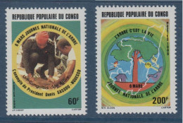 Congo, **, Yv 769, 770, Mi 1029, 1030, SG 1020, 1021, Journée Nationale De L'arbre, - Nuevas/fijasellos