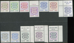 Estonia:Unused Stamps Serie Coat Of Arms, 1993-1998, MNH, Corners - Francobolli