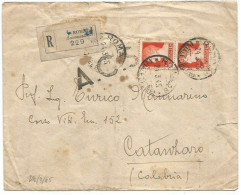 LUOGOTENENZA Regno Del Sud 24mar1945 Raccomandata Roma Imperiale L.1,75 Coppia - ACS - Storia Postale