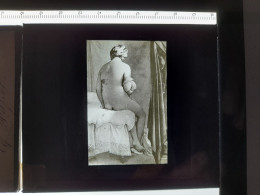 Plaque De Verre Positif -  Baigneuse D'après Ingres - Archives Courboin - Diapositivas De Vidrio