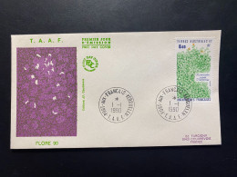 Enveloppe 1er Jour "Flore - Ranuncullus Pseudo Trullifolius" 01/01/1990 - 154 - TAAF - Iles Kerguelen - FDC