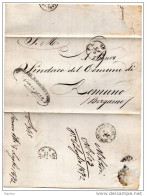 1872 LETTERA CON ANNULLO BOLOGNA + ROMANO DI LOMBARDIA +  STEMMA 33° REGGIMENTO FANTERIA BRIGATA LIVORNO - Marcophilie