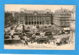 PARIS - La Gare Saint-Lazare Et La Cour De Rome - (verso Pub Pétrole Hahn) - Métro Parisien, Gares