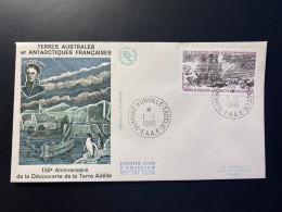 Enveloppe 1er Jour "150e Anniversaire De La Découverte De La Terre Adélie" 01/01/1990 - PA111 - TAAF - Bateaux - FDC