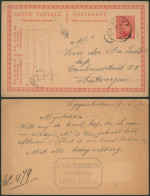 EP Au Type 10ctm Rouge Albert I Expédié De Eygenbilsen (Brouwer, Brasseur !) > Antwerpen. - Postkarten 1909-1934