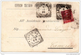 1900 CARTOLINA INTESTATA    CON ANNULLO   SAN SEVERINO MARCHE + CAMERINO MACERATA - Nuovi