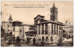 1911 CARTOLINA  CON  ANNULLO A BANDIERA ESPOSIZIONE 1911  ROMA  ESPOSIZIONE REGIONALE ETNOGRAFICA  P.ZZA D'ARMI - Exhibitions