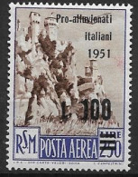 SAN MARINO 1951 AIRMAIL, Overprint MH - Airmail