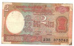 INDIA P79a1 2 RUPEES 1985-1990 Signature 15 NO LETTER   F/aVF - India