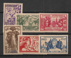 SPM - 1937 - N°YT. 160 à 165 - Exposition Internationale - Série Complète - Neuf * / MH VF - Nuovi