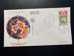 Enveloppe 1er Jour "30e Anniversaire Du Traité De L'Antarctique" 01/01/1991 - 162 - TAAF - Terre Adélie - FDC