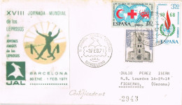 54457. Carta Certificada BARCELONA 1971. Jornada Mundial LEPROSOS, Lepra - Brieven En Documenten