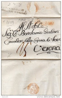 1809  LETTERA CON ANNULLO VERONA IN CORSIVO ROSSO - 1. ...-1850 Prefilatelia